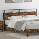 Storage Headboard with Shelf Smoked oak 180 cm Engineered wood 859767