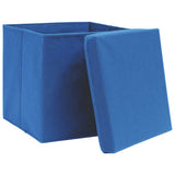 Storage Boxes with Lids 10 pcs Blue 32x32x32 cm Fabric 288340