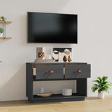 TV Cabinet Grey 90x40x60 cm Solid Wood Pine 821524