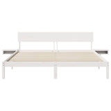 Bed Frame with Headboard White 180 x 200 cm Solid Pine Wood 873437