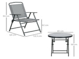 Three-Piece Garden Seat Set, with Glass-Top Table - Light Grey T3398P317830