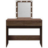 Dressing Table with LED Brown Oak 100x40x130 cm 848198