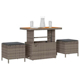 Garden Dining Set Grey Poly Rattan 42007920