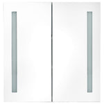 ZNTS LED Bathroom Mirror Cabinet White and Oak 62x14x60 cm 326523