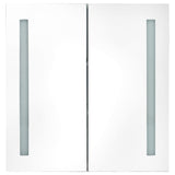 ZNTS LED Bathroom Mirror Cabinet White and Oak 62x14x60 cm 326523