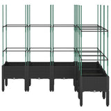 Garden Planter with Trellis Black 160x120x142.5 cm PP 367968