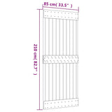 Sliding Door with Hardware Set 85x210 cm Solid Wood Pine 3203088