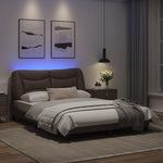 ZNTS Bed Frame with LED Lights Grey 120x200 cm Faux Leather 3213923