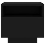 ZNTS Bedside Cabinet with LED Lights Black 40x39x37 cm 836800