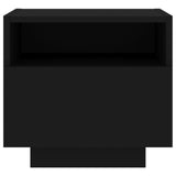 ZNTS Bedside Cabinet with LED Lights Black 40x39x37 cm 836800