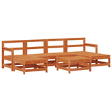 Garden Lounge Set 7 pcs Wax Brown Solid Pine Wood 3418076