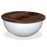 Coffee Table Solid Reclaimed Wood White Bowl Shape 245258