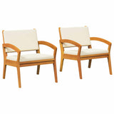 Garden Chair with Cushion 2 pcs Oil Natural Solid Acacia Wood 4106465