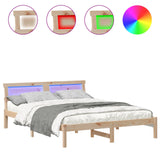 Bed Frame with Headboard Brown 150 x 200 cm Solid Pine Wood 872815