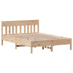 ZNTS Bed Frame without Mattress 120x200 cm Solid Wood Pine 3323224