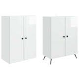 Cabinet Set 2 pcs High Gloss White Engineered Wood 3416866