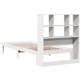 Bookcase Bed without Mattress White 90x190 cm Single Solid Wood Pine 3322549