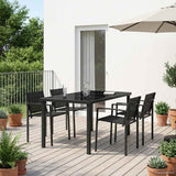 Outdoor Furniture Set 5 pcs Black and Anthracite Textilene 3422881