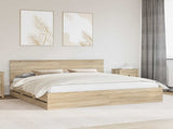 Bed Frame with Drawer Sonoma Oak 200 x 200 cm Engineer Wood 3410674