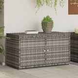 Garden Storage Cabinet Grey 110x55x60.5 cm Poly Rattan 365569