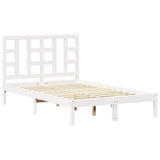 Bed Frame without Mattress White 120x200 cm Solid Wood 3105401