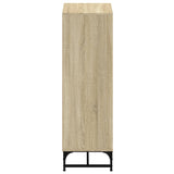 Highboard with Glass Doors Sonoma Oak 35x37x120 cm 836562