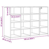 Shoe Cabinet 103 x 30 x 67 cm Engineered Wood Black Oak 875220