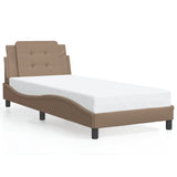 ZNTS Bed Frame without Mattress Cappuccino 90x190 cm Single Faux Leather 3208153