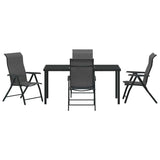 Garden Dining Set 5 pcs Grey Powder-Coated Steel 3379278