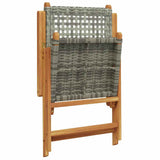 Garden Dining Set Grey Solid acacia wood and PE rattan Adjustable 3281719