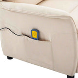 Massage Chair with Cushion Cream 93.5 x 67.5 x 101.5 cm Fabric 348358