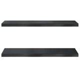 Wall Shelves 2 pcs 75x30 cm Black Stainless Steel 30291
