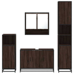 ZNTS 4 Piece Bathroom Furniture Set Brown Oak Engineered Wood 3301224