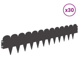 Lawn Edging 30 pcs 103 x 20 cm Steel Black 8008674