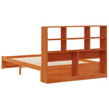 Bed Frame with Storage Headboard Wax Brown 140 x 190 cm 3423798