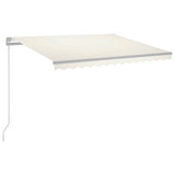 Manual Retractable Awning with LED 300x250 cm Cream 3068862