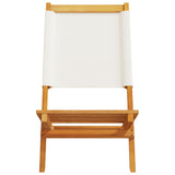 Garden Chairs 2 pcs Cream White Solid Wood Acacia and Fabric 367690