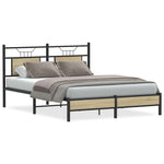 Bed Frame without Mattress Sonoma Oak 140x200 cm Engineered Wood 4106945
