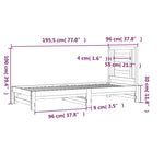 ZNTS Pull-out Day Bed without Mattress 2x cm 3108612