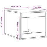 Cat Litter Box Enclosure Artisian Oak 47x59x42 cm Engineered Wood 857768