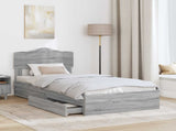Storage Bed with Drawer Grey Sonoma 90 x 200 cm Engineered Wood 3413136