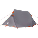 Camping Tent Tunnel 3-Person Grey and Orange Waterproof 94602