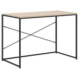 Computer Desk Black and Oak 110x60x70 cm Engineered Wood 30211