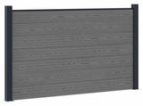 Fence Panel 5 pcs WPC and Aluminium Grey 3429469