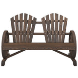 Garden Adirondack Chair Burnt look Solid Fir Wood 365096