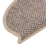 ZNTS Stair Mats Self-adhesive Sisal-Look 30 pcs 65x21x4 cm Dark Beige 3365878