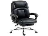 Faux Leather Reclining Office Chair, with Footrest - Black T3398P424991