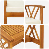 Garden Sofa Set with Cushion 3 pcs Brown Solid acacia wood 4106449