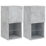TV Cabinets with LED Lights 2 pcs Concrete Grey 30.5x30x60 cm 836994