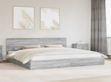 Storage Bed Grey Sonoma 200 x 200 cm Engineered Wood 3410768